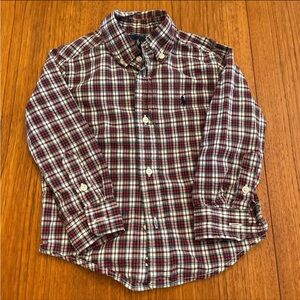 Ralph Lauren Red and White Plaid Kids Button Down Shirt